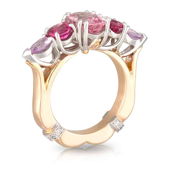 5 Stone Pink Ring
