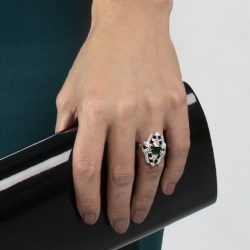 Chrome Tourmaline Black Spinel Ring