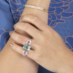 Tammy Aquamarine Double Finger Ring