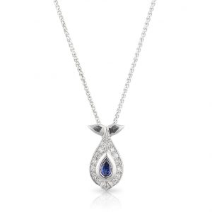 Pear Sapphire & Diamond Necklace