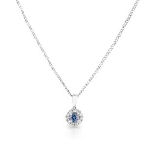 Blue Sapphire Diamond Pendant