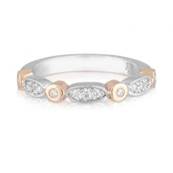 Rose Gold Marquise White Gold Wedder