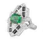 Tsavorite Black Spinel Ring