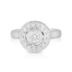 Round Diamond Bezel Halo Ring