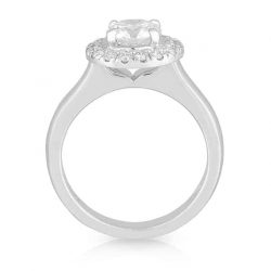 Round Diamond 4 Claw Halo Ring