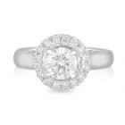 Round Diamond 4 Claw Halo Ring