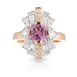 Pink Spinel Sunrise Ring