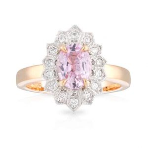 Pink Sapphire Halo Ring