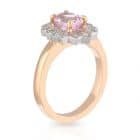 Pink Sapphire Halo Ring