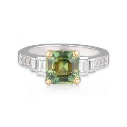 Parti Sapphire Asscher Ring
