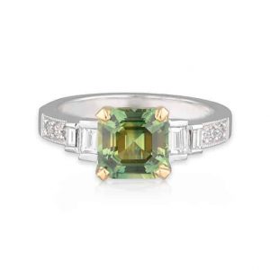 Parti Sapphire Asscher Ring