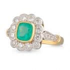 Emerald Cushion Ring