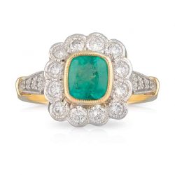 Emerald Cushion Ring