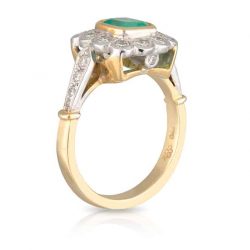 Emerald Cushion Ring