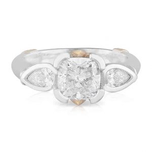 Cushion Tear Drop Shoulder Ring