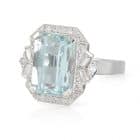 Aquamarine Art Deco Ring