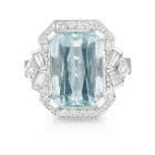 Aquamarine Art Deco Ring