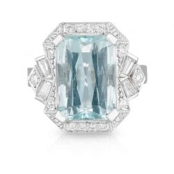 Aquamarine Art Deco Ring
