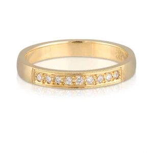 9 Diamond Yellow Gold Wedder