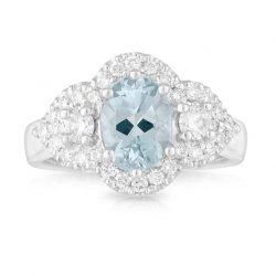 Aquamarine Diamond Ring