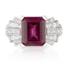 Rubellite Tourmaline Diamond Ring