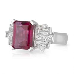 Rubellite Tourmaline Diamond Ring