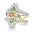 Tammy Orange Sapphire Tsavorite Garnet Ring