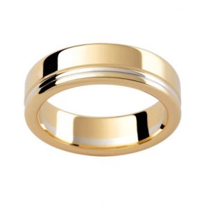 Gents Yellow & White Gold Wedding Band