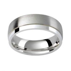 Gents White Gold Wedding Band
