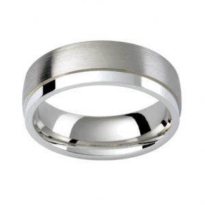 Gents White Gold Wedding Band