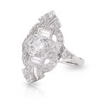 Princess Diamond with Art Deco Diamond Halo