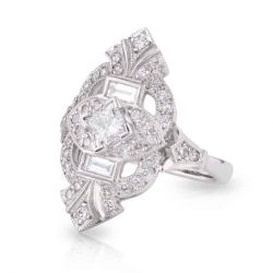 Princess Diamond with Art Deco Diamond Halo