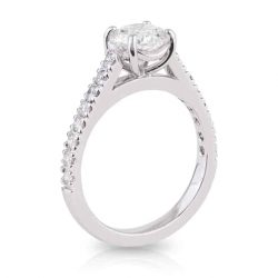 Diamond Round Brilliant 4 Claw Diamond Shoulder Engagement Ring