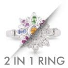 Spinning Engagement Ring with Coloured Gems and Diamonds