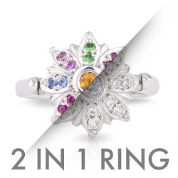 Spinning Engagement Ring with Coloured Gems and Diamonds