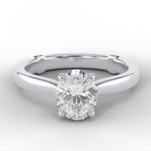 Oval Diamond 4 Claw Engagement Ring