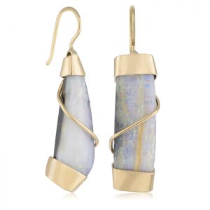 18ct Yellow Gold Boulder Opal Earrings
