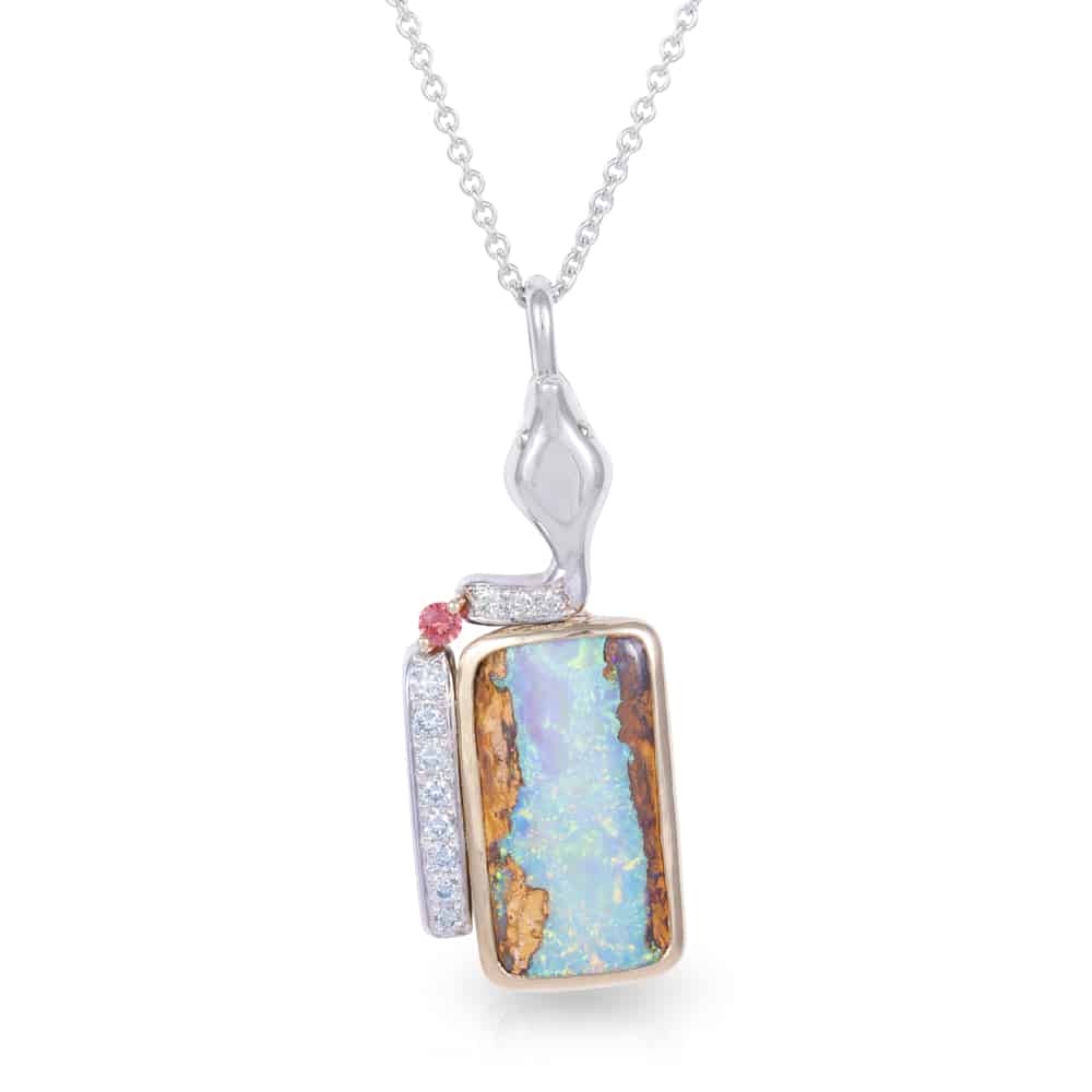 Opal Snake Pendant Front