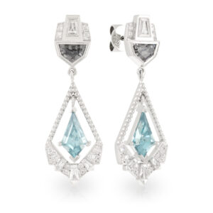 Stellar Earrings - 18ct White Gold with Zircon, Spinel and Diamonds