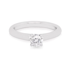 18ct White Gold 0.40ct Round Brilliant G/SI Solitaire 4 Claw Engagement Ring.